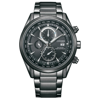 【CITIZEN 星辰】雅痞極黑電波光動能腕錶 AT8265-81E 43mm 現代鐘錶
