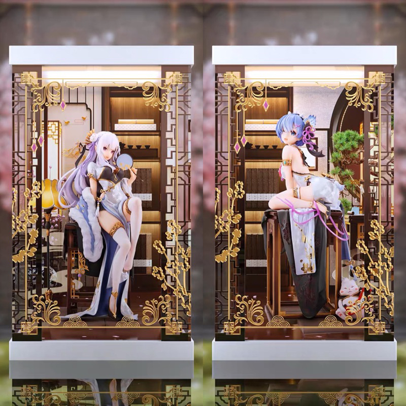 《Yao挖寶趣》 角川 大漫匠 Animester  愛蜜莉雅 雷姆 優雅美人 單人款 PVC公仔 專用展示盒