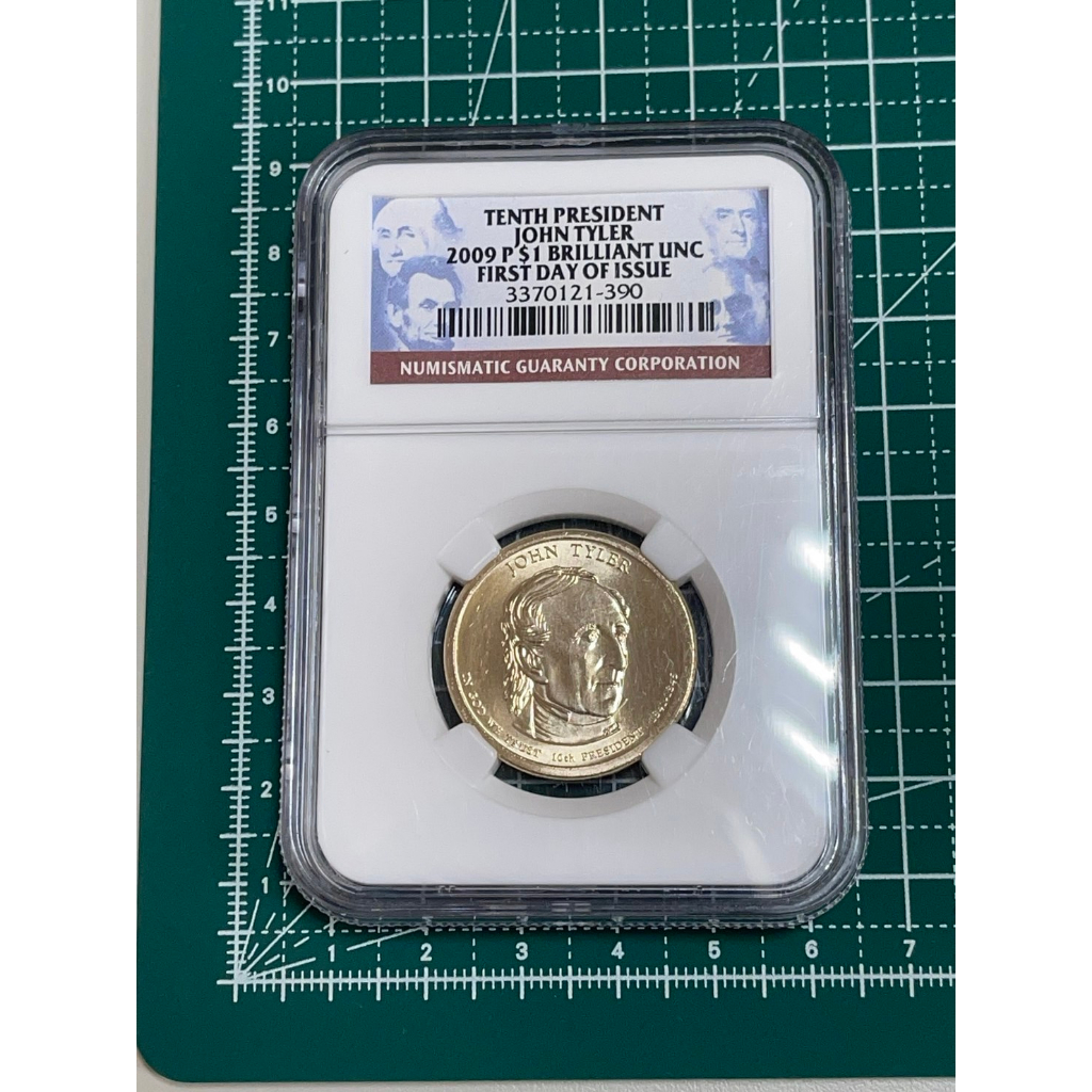 (硬幣-評級幣) 美洲 美國 2009年 美國總統紀念幣 約翰·泰勒 1美元錢幣-P記 NGC鑑定幣