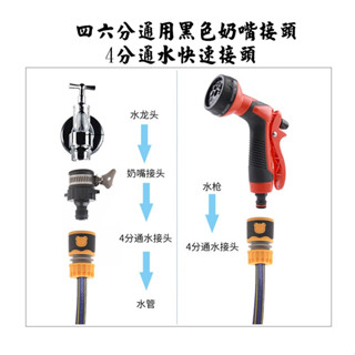 4分通水快速接頭六四分黑色奶嘴接頭洗衣機快接水管4分對接頭洗車水槍軟管接頭配件水槍快速接頭水龍頭快速接頭水管快接頭