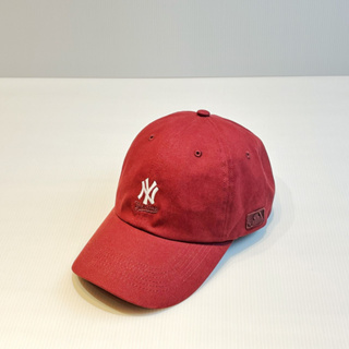【大魯閣】大聯盟棒球帽 MLB球迷帽 老帽款 洋基隊球迷帽 酒紅（可調式）