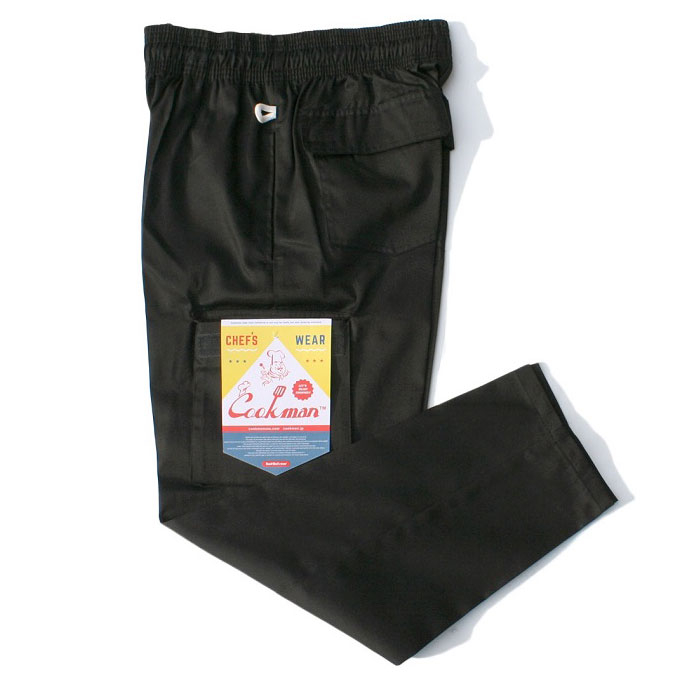 COOKMAN USA 231-23830 Chef Cargo Pants 口袋長褲 廚師工裝褲 (黑色) 化學原宿