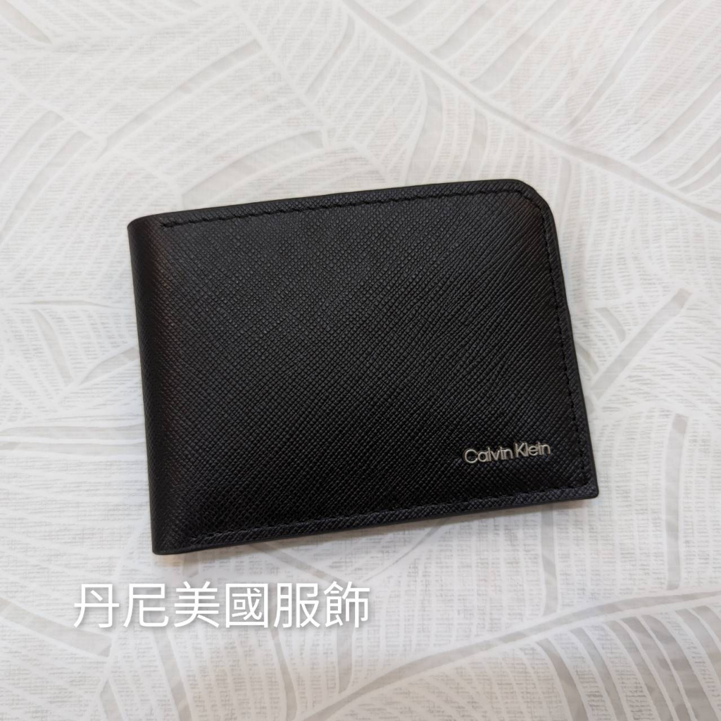 (免運)CALVIN KLEIN CK無盒裝 短夾偏小 黑色 短夾 皮夾 男款 防刮面 全新正品 現貨秒發