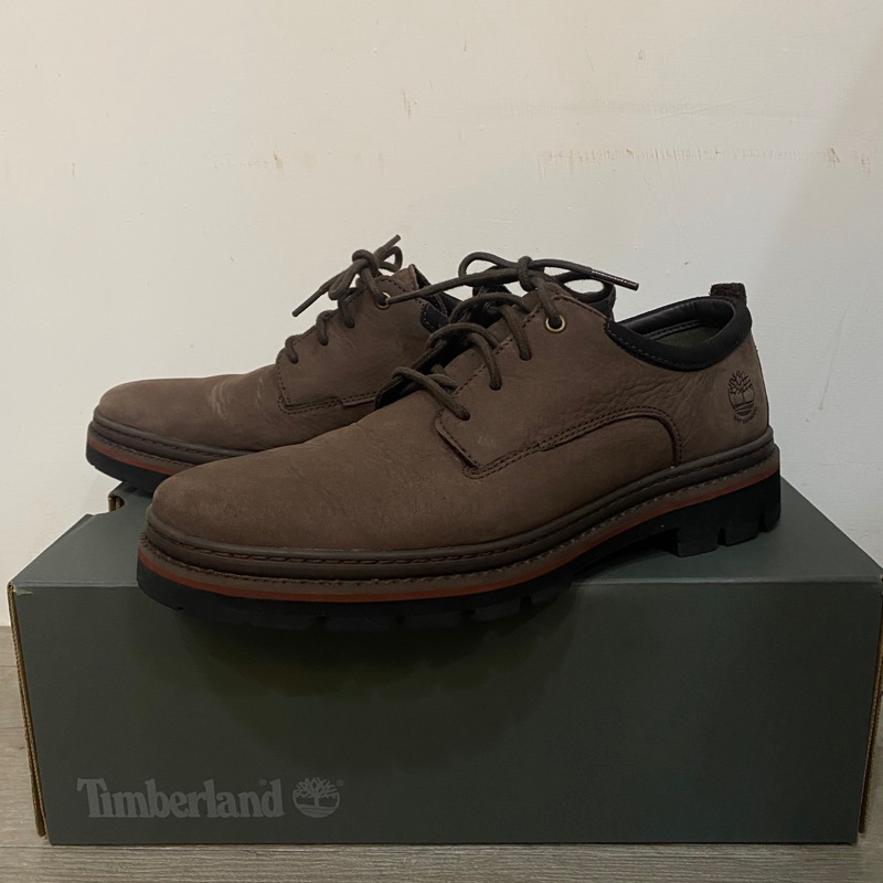 【二手】Timberland 棕色牛津鞋 25cm EU40 UK6.5 男款深咖啡磨砂革牛津防水鞋 A44KSV13