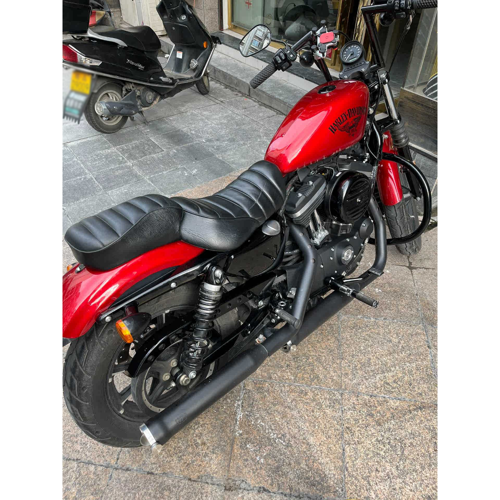 哈雷883雙出排氣管 適用於 harley 72雄渾排氣管 哈雷72 黑色排氣管 哈雷48哈雷48油箱蓋 黑色排氣管