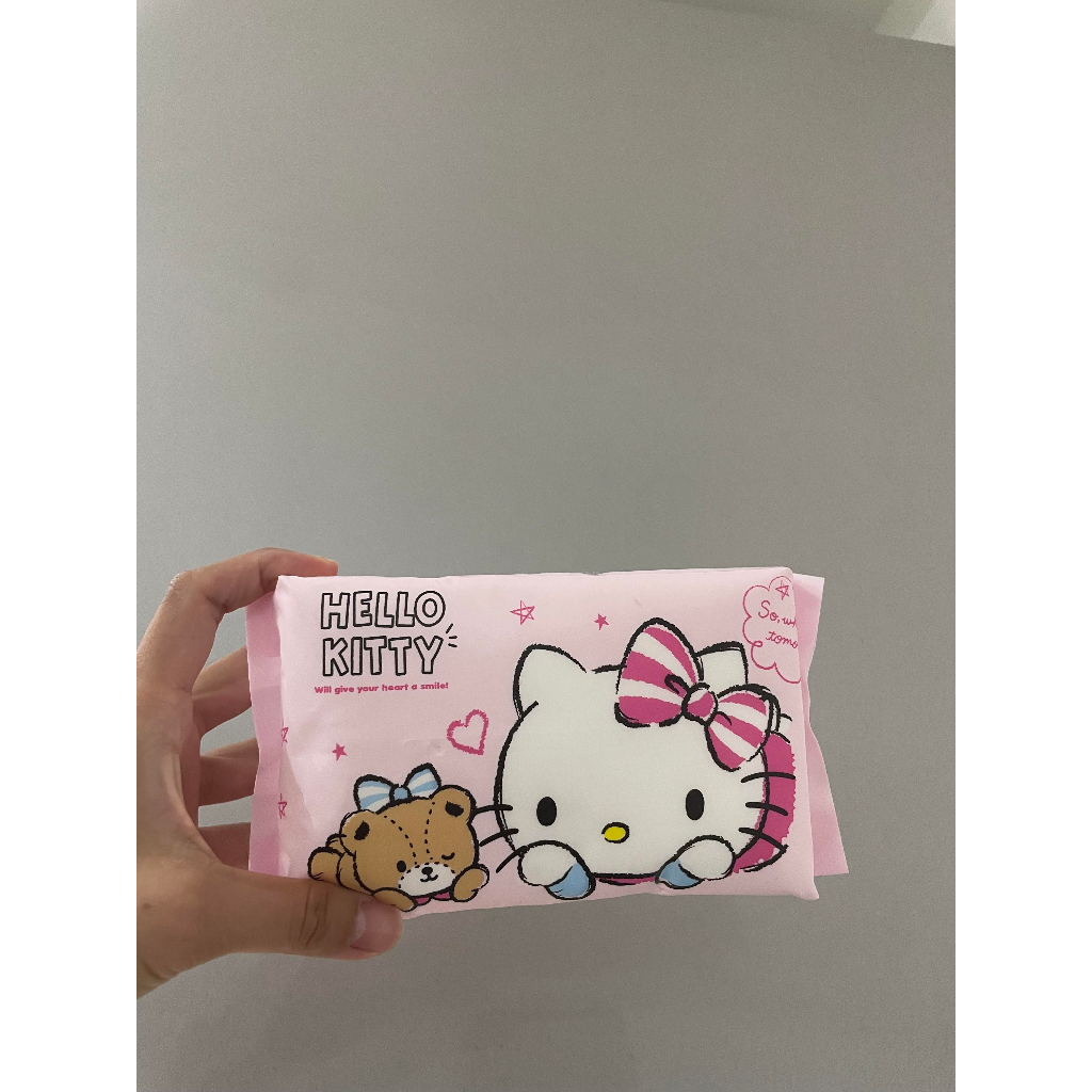 Hello Kitty拋棄式加厚棉巾(粉紅款)60抽 三麗鷗Sanrio授權 洗臉巾