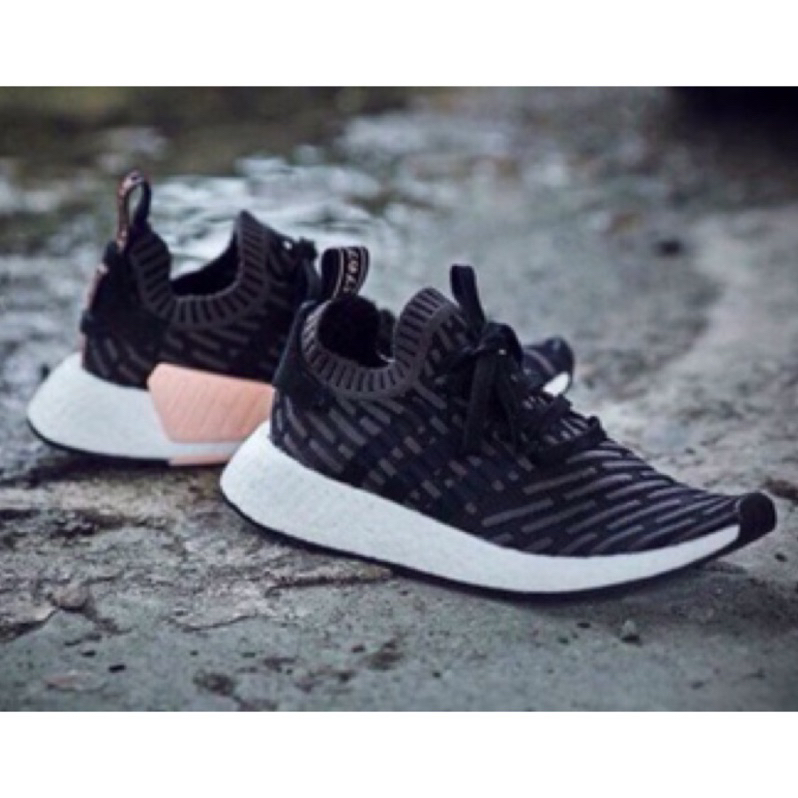 正品全新Adidas NMD R2 Pk primeknit 編織 黑粉粉紅 愛迪達 boost BA7239 23.5