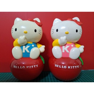 早期Hello Kitty 凱蒂貓 絕版娃娃 不倒翁娃娃 搖晃有咚咚聲 可愛Kitty不倒翁 一對2個一起合售