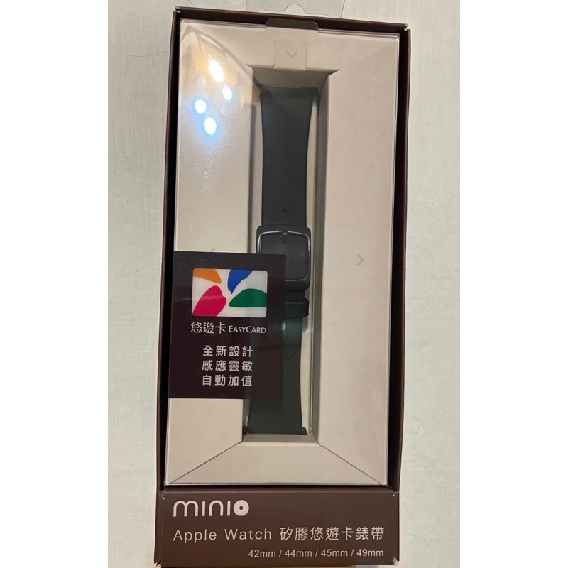 minio Apple Watch 食品級防水矽膠悠遊卡錶帶-午夜黑 42/44/45/49mm