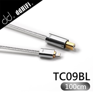 【ddHiFi TC09BL Lightning(公)轉USB-B(公)純銀HiFi數據線(100cm)】手機/電腦