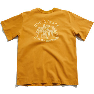 UNDER PEACE 23SS FIREWOOD / TEE 砍材圖像 短T (沙色) 化學原宿