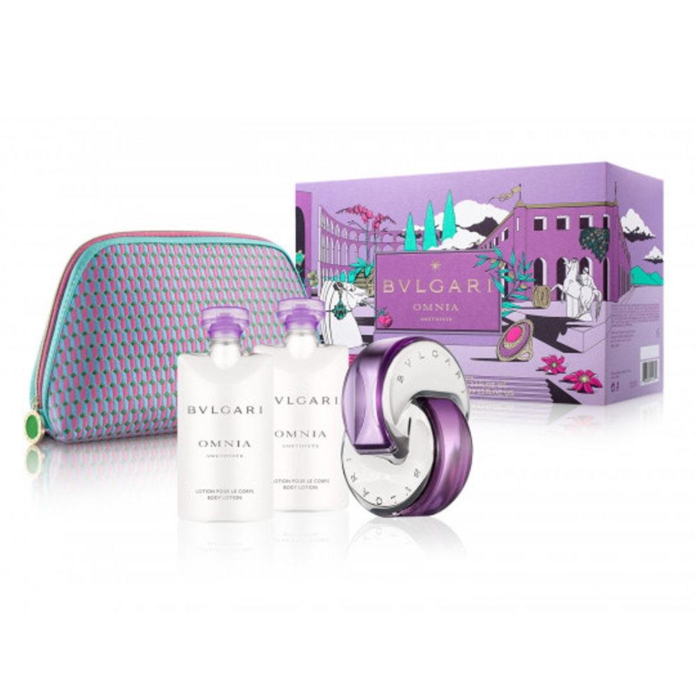 寶格麗 紫晶女性淡香水香氛禮盒(OMNIA AMETHYSTE紫晶 65ml + 身體乳液 75ml X 2)裸裝