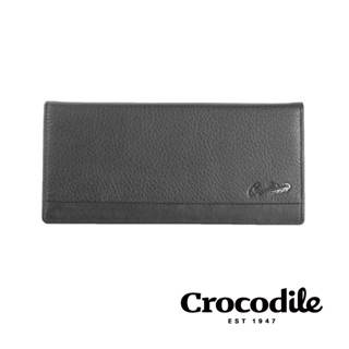 Crocodile 鱷魚皮件 真皮長夾 男皮夾 荔紋軟皮 Classic經典系列 0103-3351-黑咖兩色