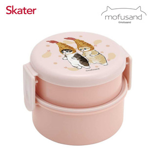 雙層圓形便當盒-貓福珊迪 mofusand Skater 日本進口正版授權