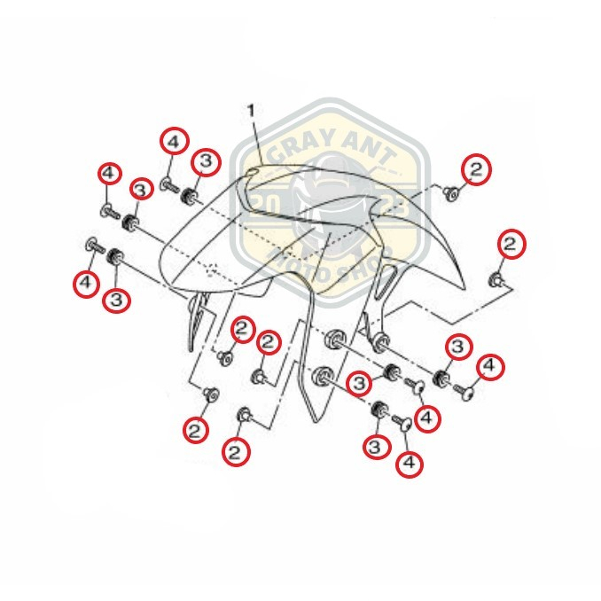 &lt;灰螞蟻&gt; R15 V3 MT-15 V1V2 前土除螺絲 前土除配件 正叉 倒叉 原廠YAMAHA零件