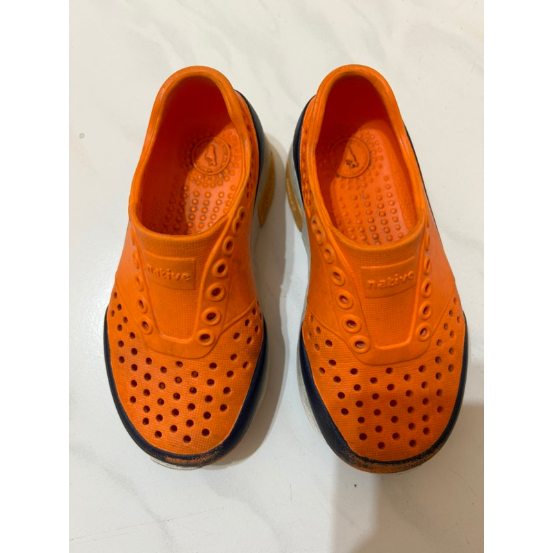 crocs同款 native橘色洞洞鞋雨鞋c8