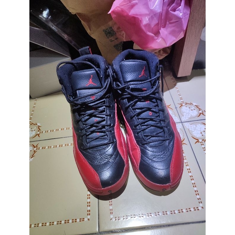 極新少穿正品NBA公牛 Nike air jordan 12代 2016版復刻 黑紅 flu game籃球鞋us9