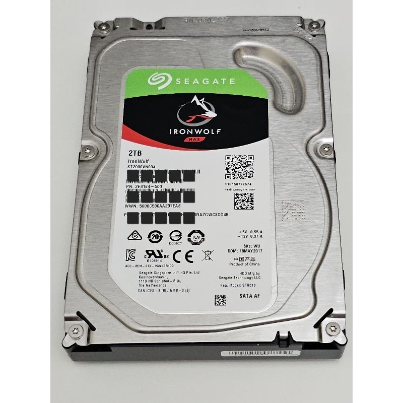 Seagate IronWolf 2TB 3.5吋NAS硬碟 (ST2000VN004) 贈外接硬碟盒及碟內知識影片