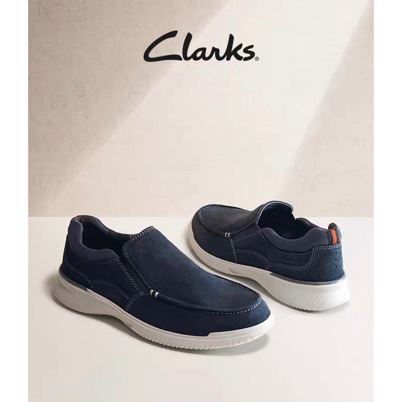 Clarks Navy Waxy 男士復古潮流休閒鞋👟 二手 送洗過 乾淨且新