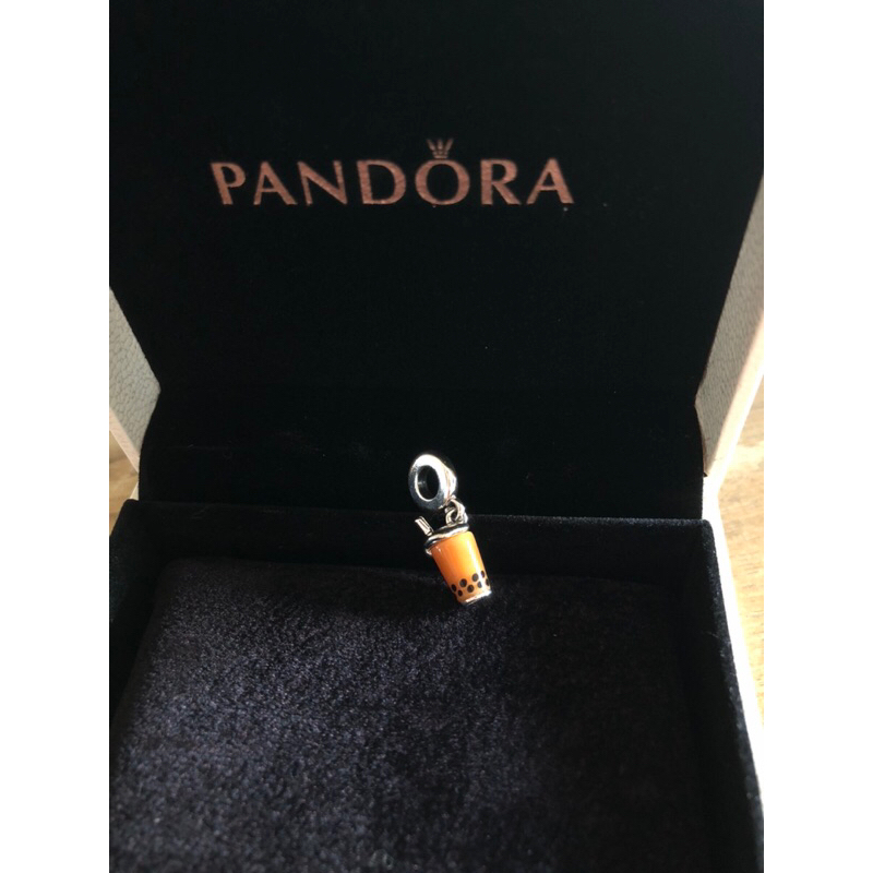 全新Pandora潘朵拉純銀琉璃珍珠奶茶吊飾