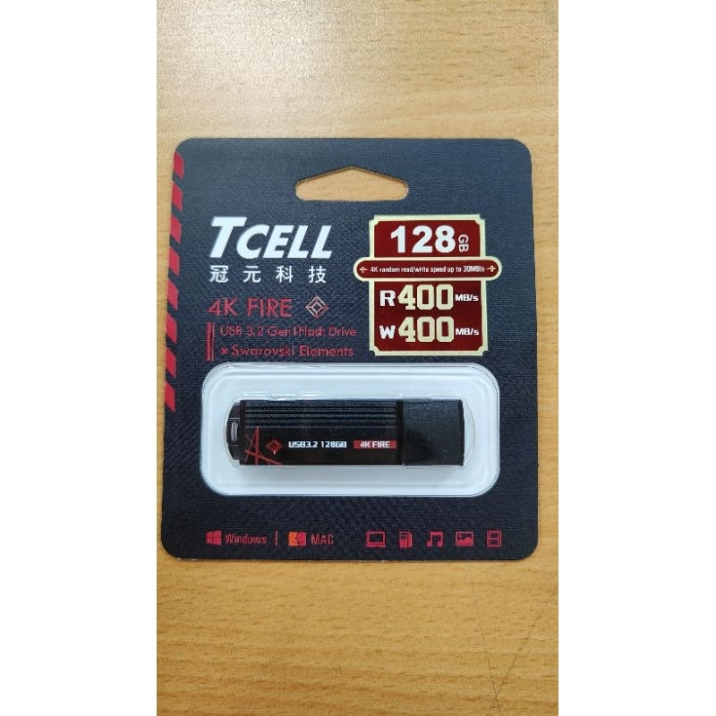 TCELL 冠元-USB3.2 128GB 4K FIRE 璀璨熾紅隨身碟 |