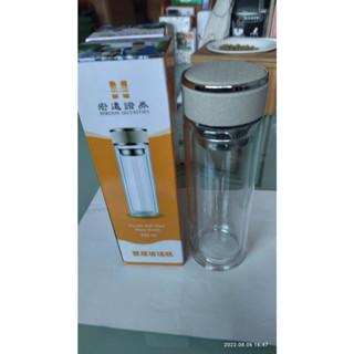 雙層玻璃瓶 含不鏽鋼濾網 320ml 隨行杯 玻璃瓶