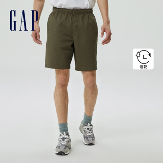 Gap 男裝 抽繩鬆緊短褲-軍綠色(620346)
