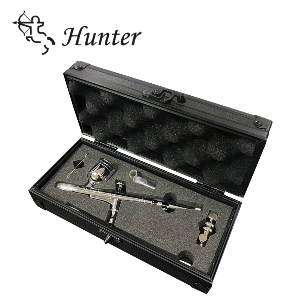 【模型屋】現貨 Hunter 雙動式噴筆 0.3mm 0.2mm 0.5mm 噴筆 收納盒 模型噴筆 模型噴漆 快拆接頭