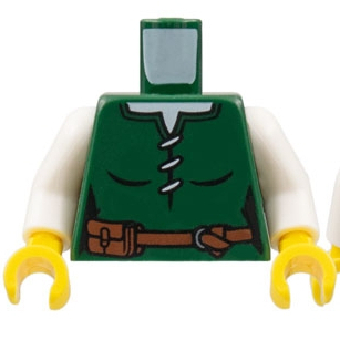 &lt;樂高人偶小舖&gt; 正版 LEGO 特殊23 村民 綠衣白手 修女 城堡 10305  6405994 身體 配件