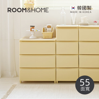 【韓國ROOM&HOME】韓國製55面寬三層抽屜收納櫃(木質天板)-DIY-多色可選