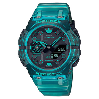 【CASIO 卡西歐】G-SHOCK 機械潮流 藍芽連線 防水 運動雙顯錶 GA-B001G-2A 半透明藍 台南 時代