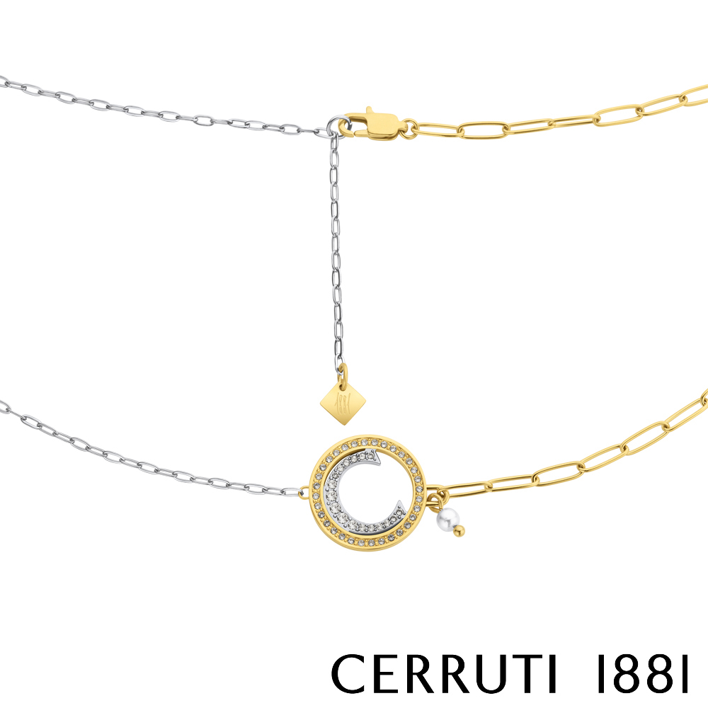 CERRUTI 義大利 CRISTALES 項鍊 限量2折 全新 專櫃 展示品 原廠禮盒包裝 (CN1402)