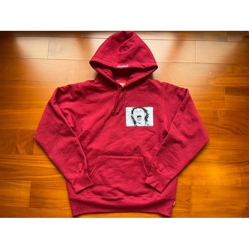 Supreme x Akira Patches Hooded Sweatshirt 酒紅色 貼布 阿奇拉 連帽上衣 S號