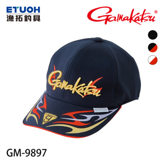 がま GAMAKATSU GM-9897 (黑/紅) [漁拓釣具] [帽子]