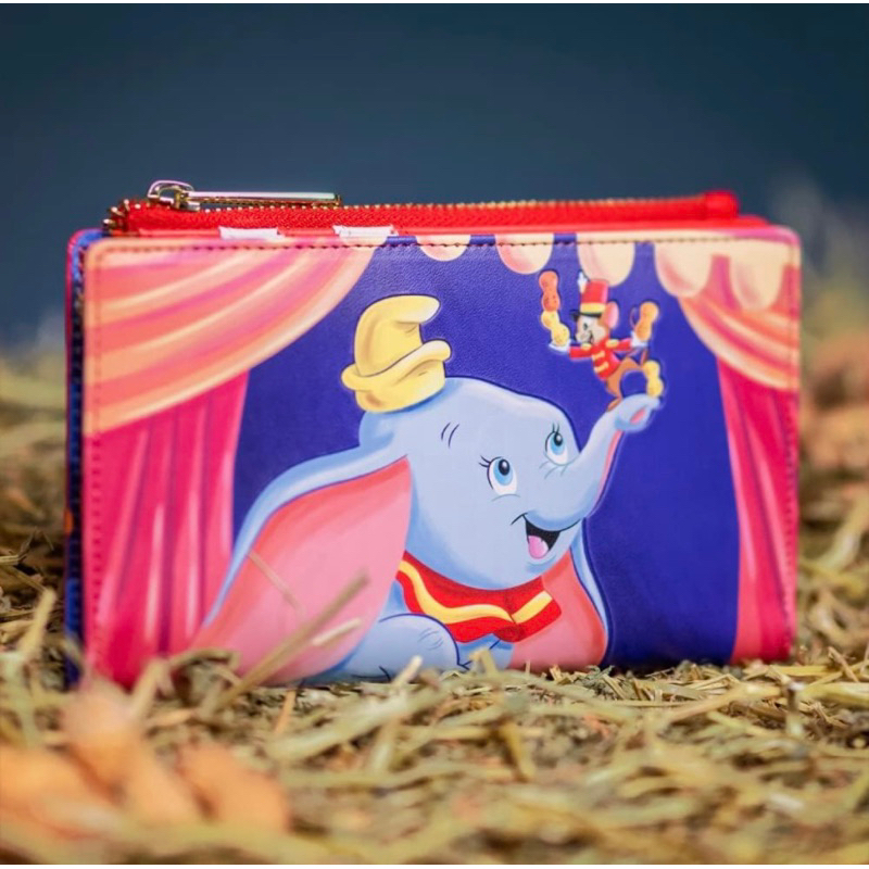 🌈現貨✨美國 迪士尼 Loungefly 正版 小飛象 Dumbo 中夾 皮夾 錢包