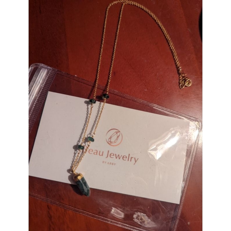 『台灣設計師飾品品牌』Beau Jewelry「綠玉髓」半寶石項鍊