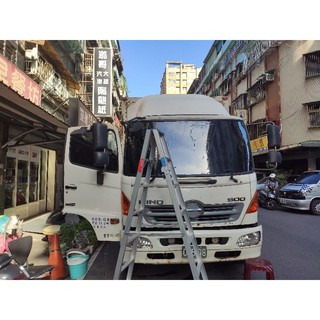 hino500 11噸大貨車頭 貼3m深黑色隔熱紙 保固五年
