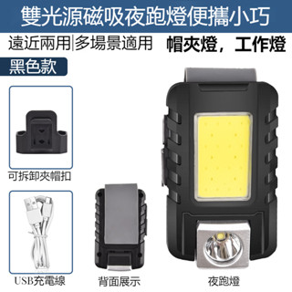 （臺灣發貨 可開發票）新款感應帽夾頭燈LED多功能迷你手電筒便攜工作燈強光夜釣頭燈隨身燈跑步燈