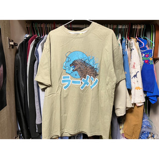 哥吉拉 圖T 古著 短袖 上衣 綠色 GODZILLA 怪獸 服飾 潮 東寶
