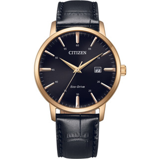 CITIZEN 星辰 ECO DRIVE光動能皮帶男錶-黑麵金(BM7462-15E)