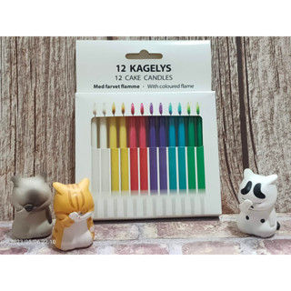 ##喜歡就買## 韓國ins彩虹火焰蠟燭12入 每盒$89