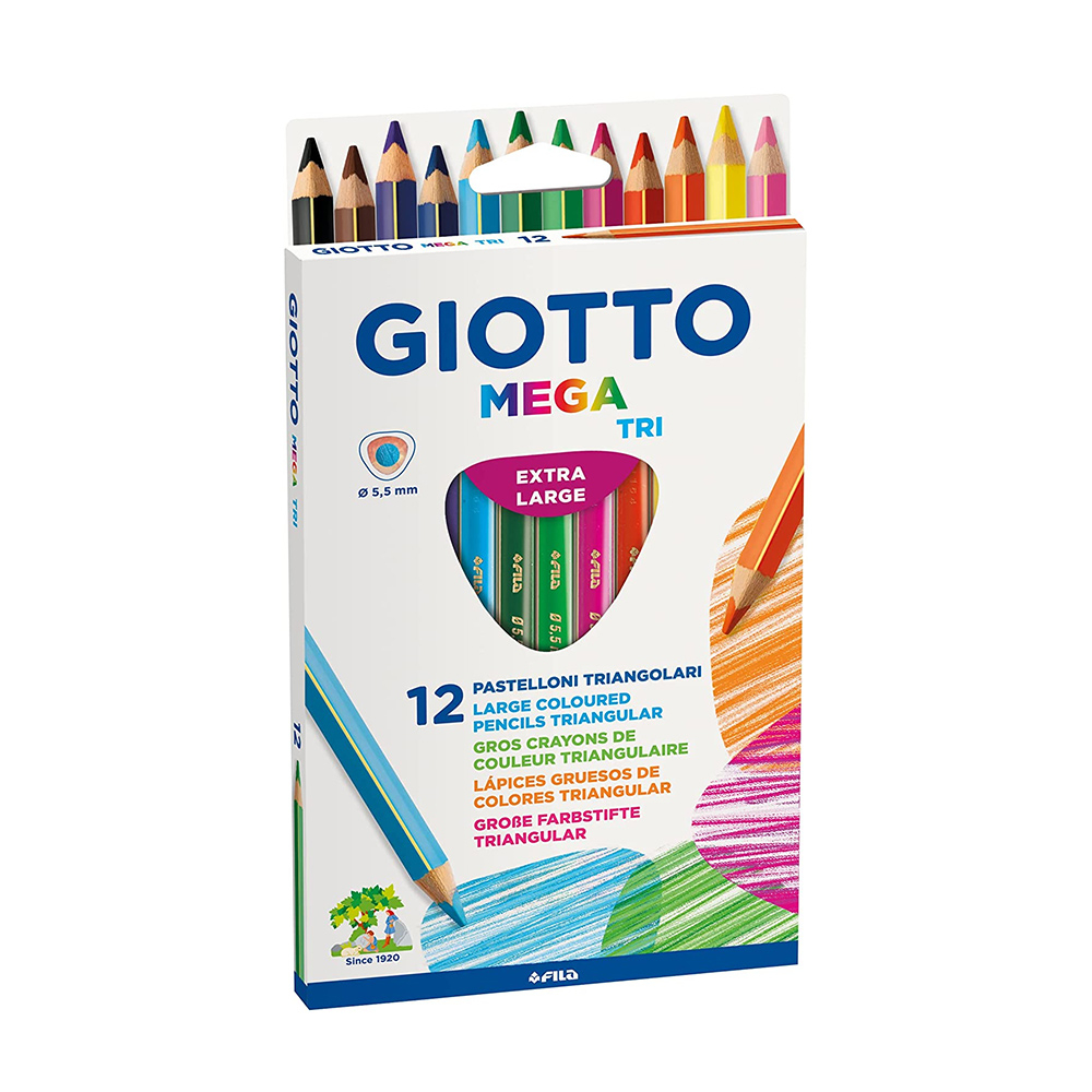 義大利 Giotto 粗款三角彩色鉛筆【5.5mm】12st (GOF220600)