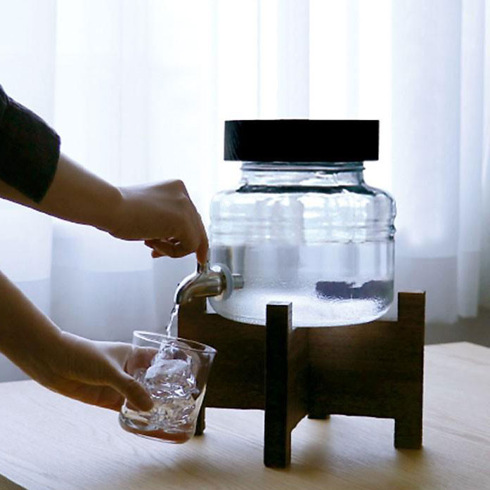 【現貨/發票】 ADERIA 日本製 附木架燒酌瓶 2L 玻璃冷水壺 飲料壺 附專屬木架