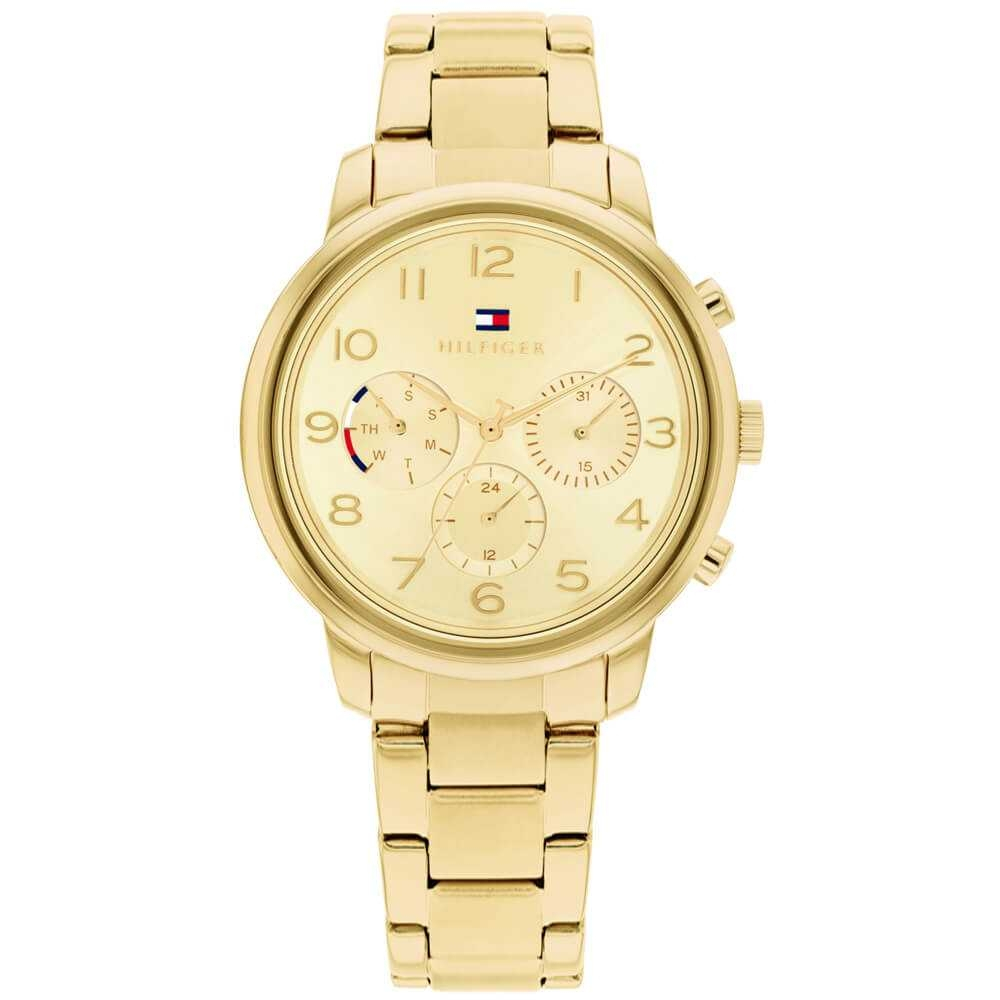 【Tommy Hilfiger】金色三眼計時簡約迷人腕錶 1782525 38mm 現代鐘錶