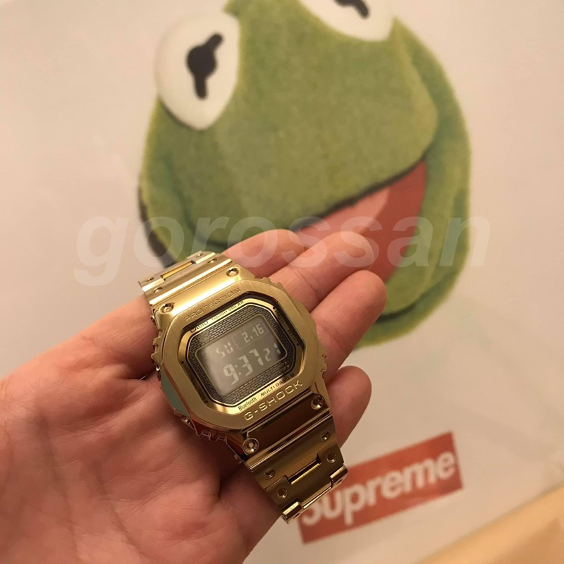 美品 CASIO G-SHOCK GMW-B5000GD-9 金色 鋼帶 太陽能 電波 台灣 卡西歐 公司貨 木村拓哉