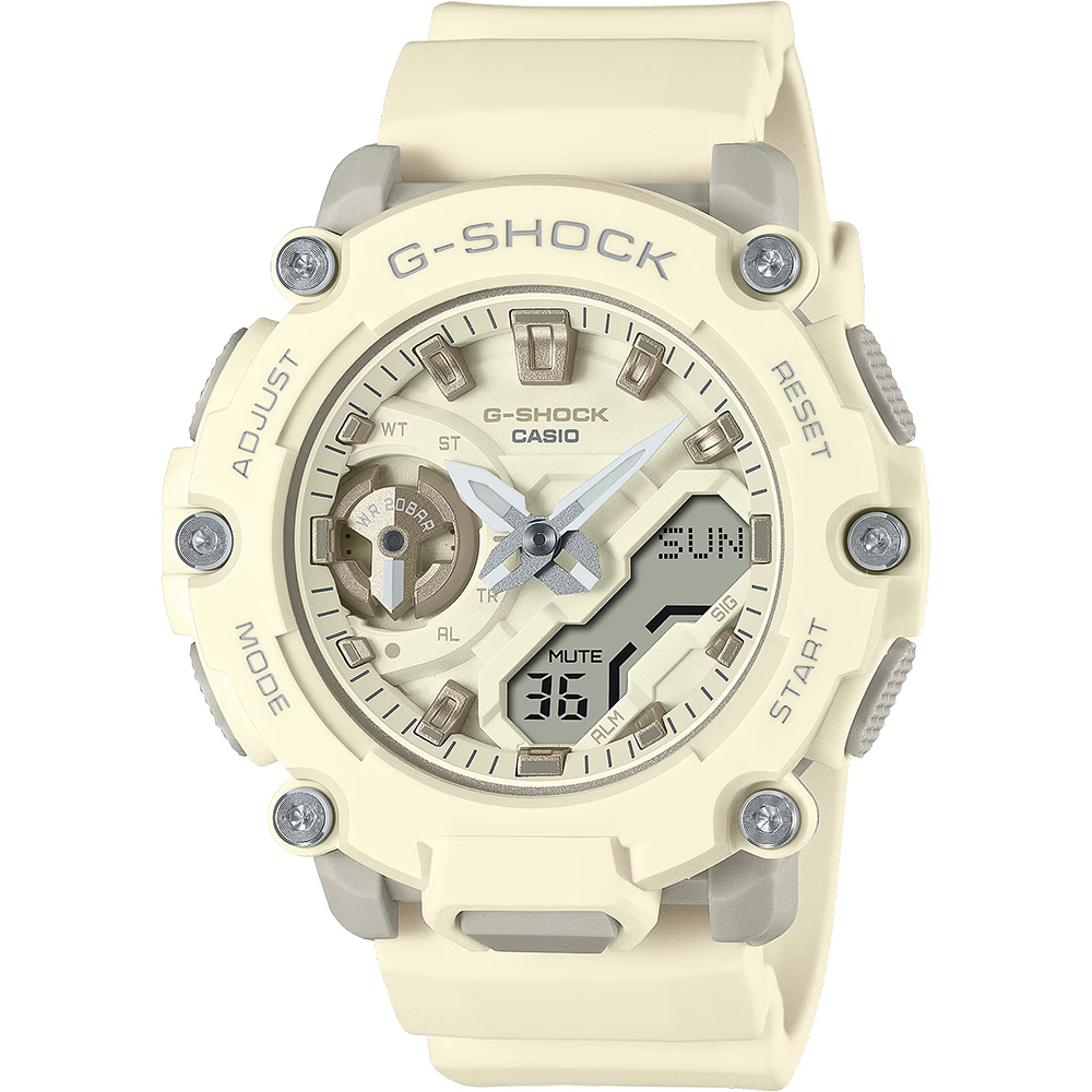 CASIO 卡西歐 G-SHOCK 中性色戶外時尚手錶-米白 GMA-S2200-7A