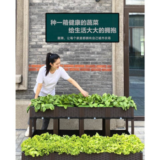 陽臺種菜神器 傢庭蔬菜種植箱 塑料樓頂專用花盆 長方形花箱