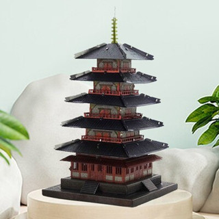 ◎MARS益智玩具◎日本法隆寺五重塔--3D立體金屬拼圖--創意diy金屬模型--蝕刻片