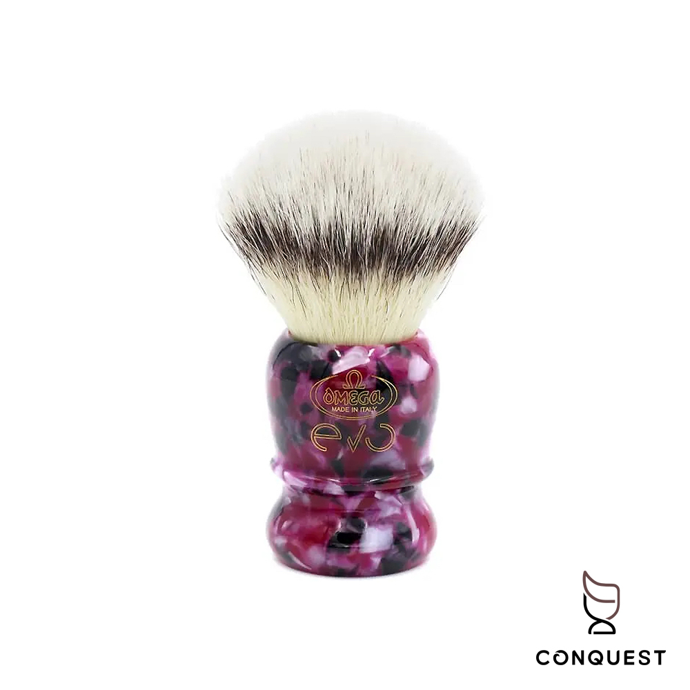 【CONQUEST】義大利 Omega EVO 2.0 E1891 shaving brush 高端刮鬍刷 寶石紅碎石