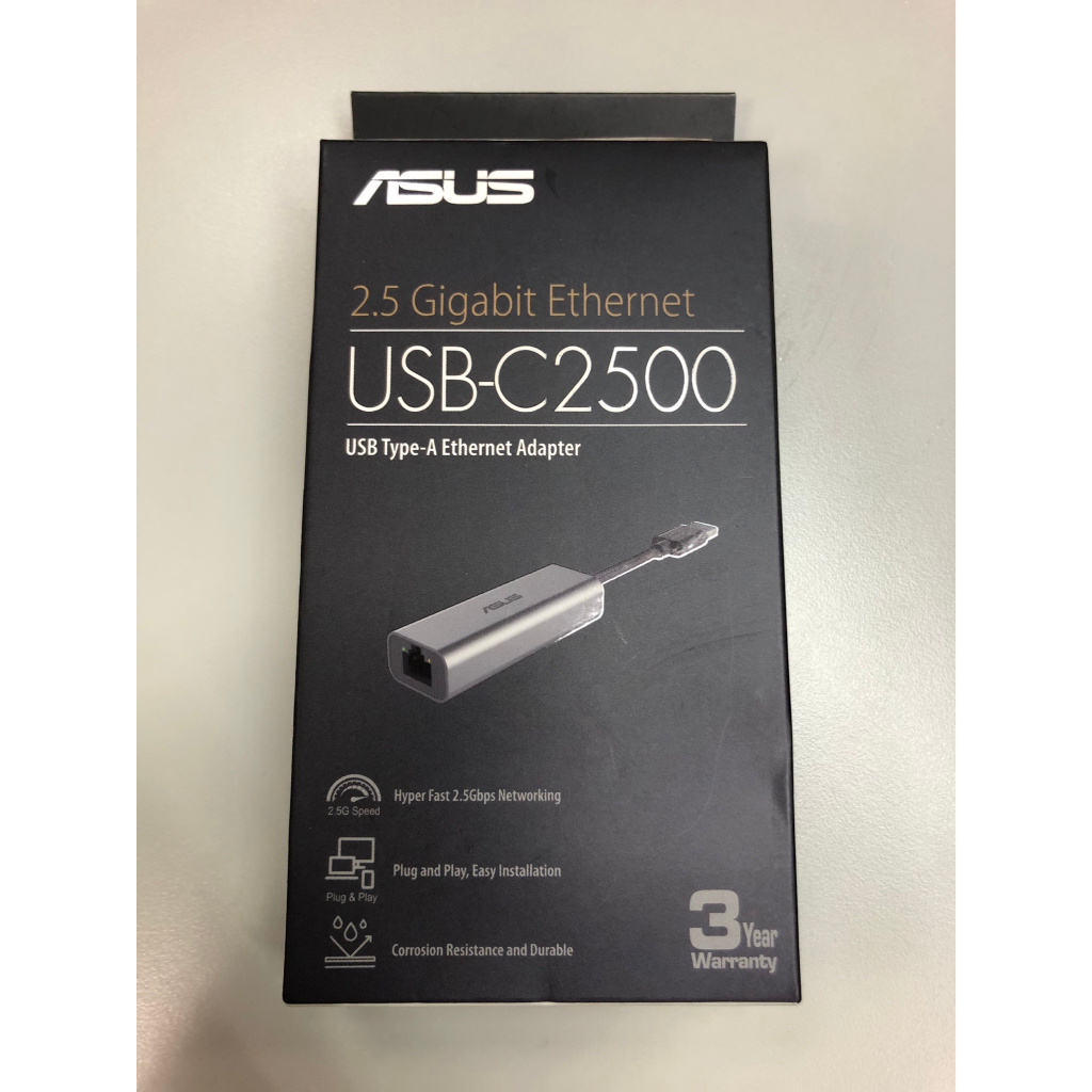 ASUS華碩 USB-C2500 USB Type-A 2.5G Base-T 乙太網路轉接器 網卡 網路卡 網路轉接器